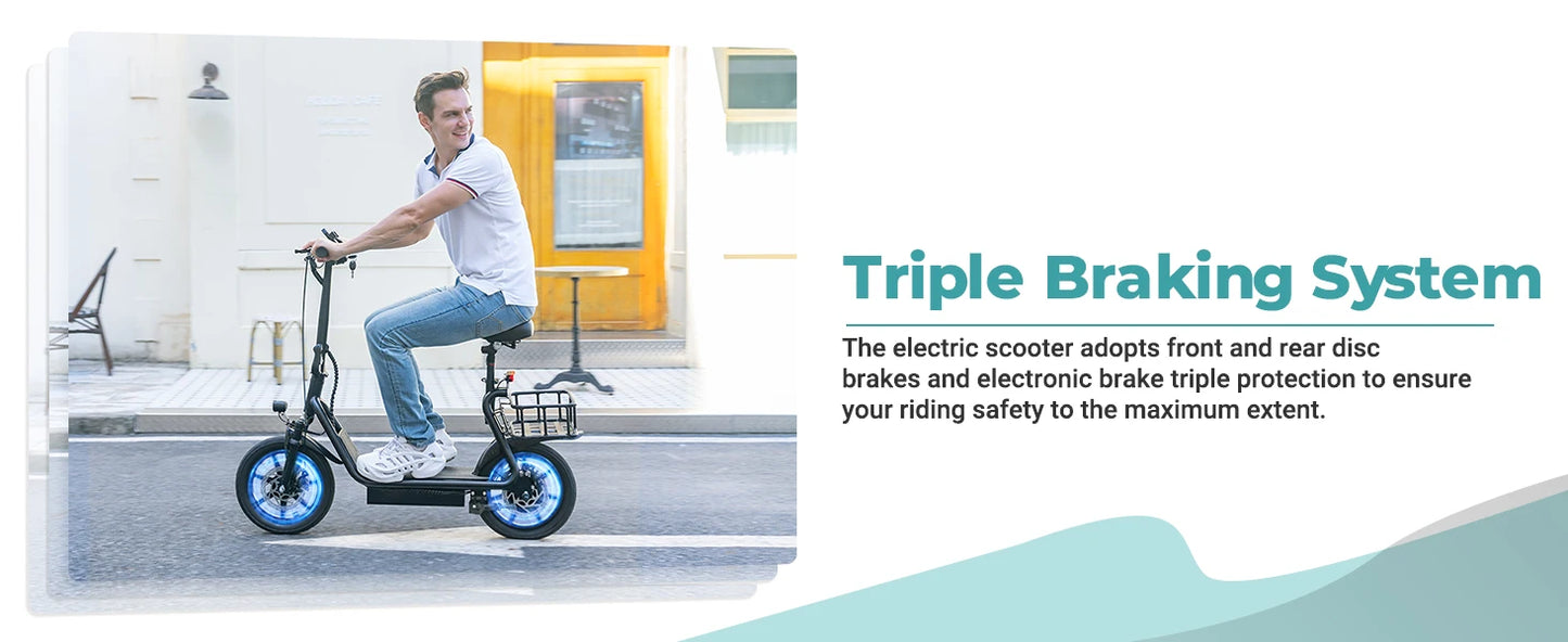 Ljustra 500W 14inch Electric Bicycle 10.4AH Battery 28Miles 22MPH Max Speed