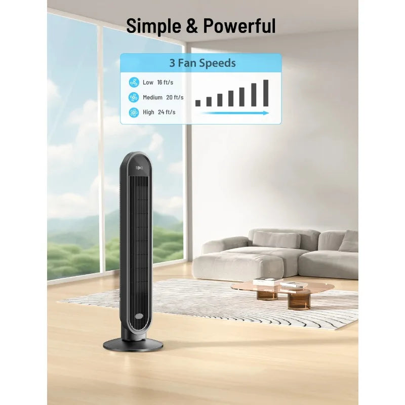 Ljustra Tower Fan for Home 36 inch Oscillating Remote Control Quiet Fan