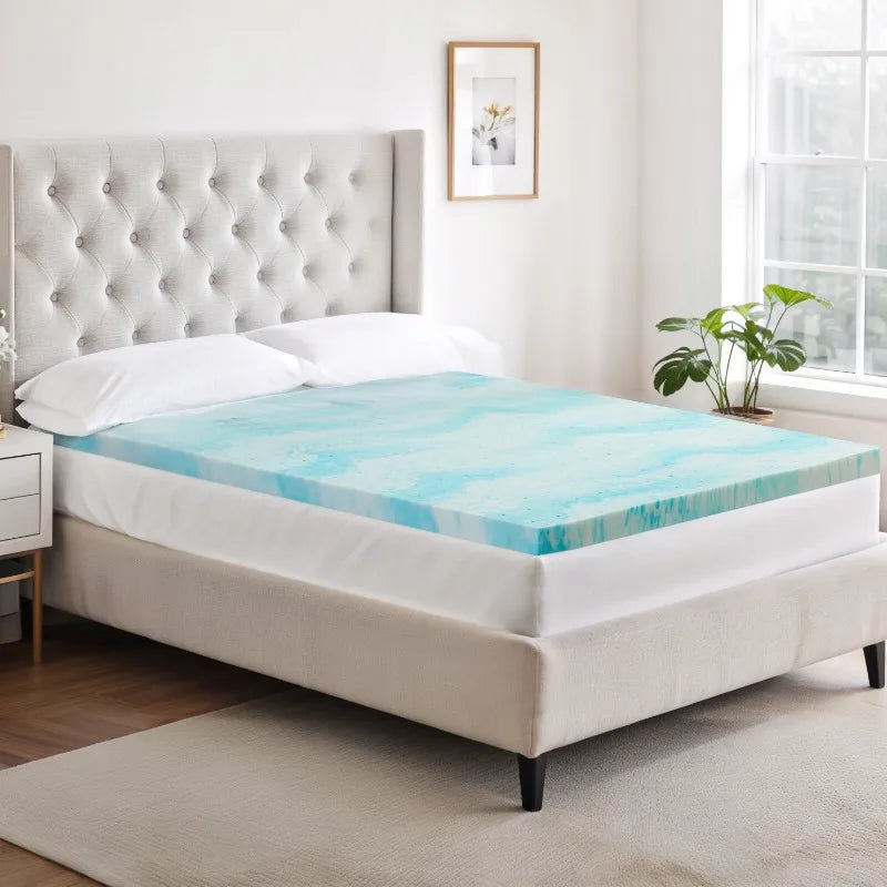 Ljustra Full Mattress Topper Gel Memory Foam CertiPUR-US Cooling Comfort