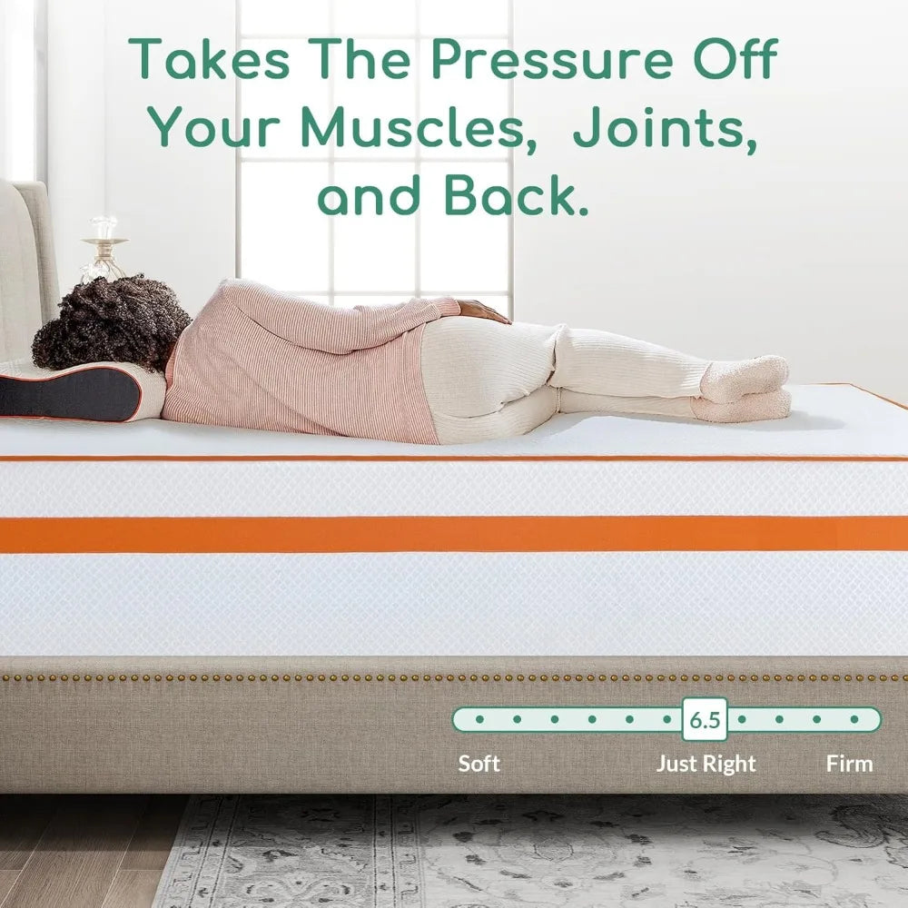 King Size 14 Inch Memory Foam Mattress for Back Pain Cooling Gel