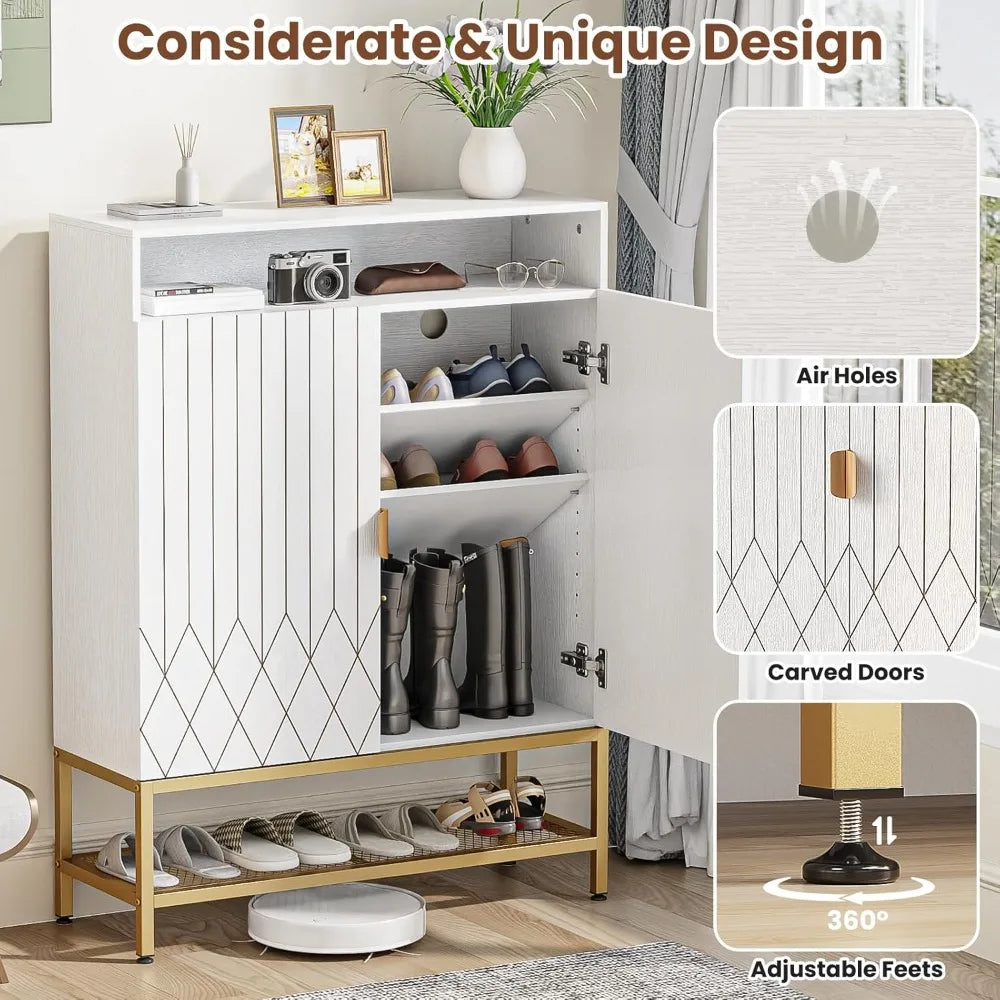 7-Tier Shoe Storage Cabinet Modern Shoe Rack Organizer Freestanding