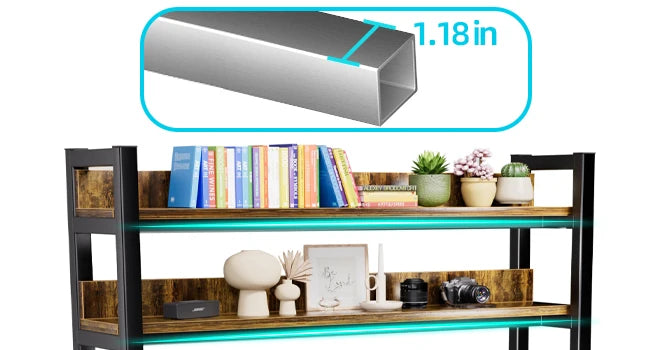 Computer Desk with Shelves 47" W Home Office Study Table Modern Design