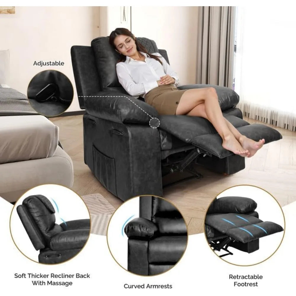 Recliner Chair Electric Adjustable Massage Living Room Chair for Adults