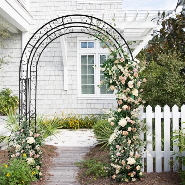 Double Layer Iron Art Arch Garden Trellis Pergola for Climbing Plants