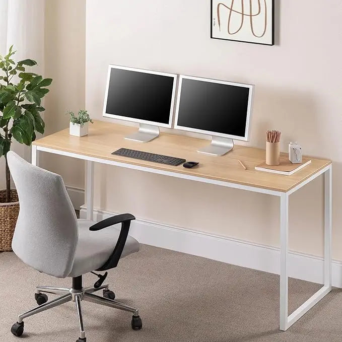 Modern 63 Inch Computer Desk Easy Assembly Office Workstation