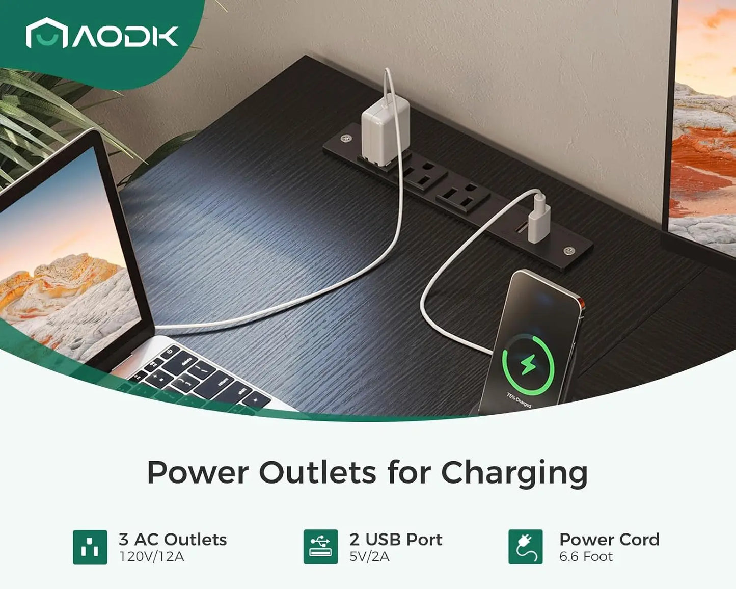 L Shaped Gaming Desk with 4 Drawers USB Charging Reversible Office Desk