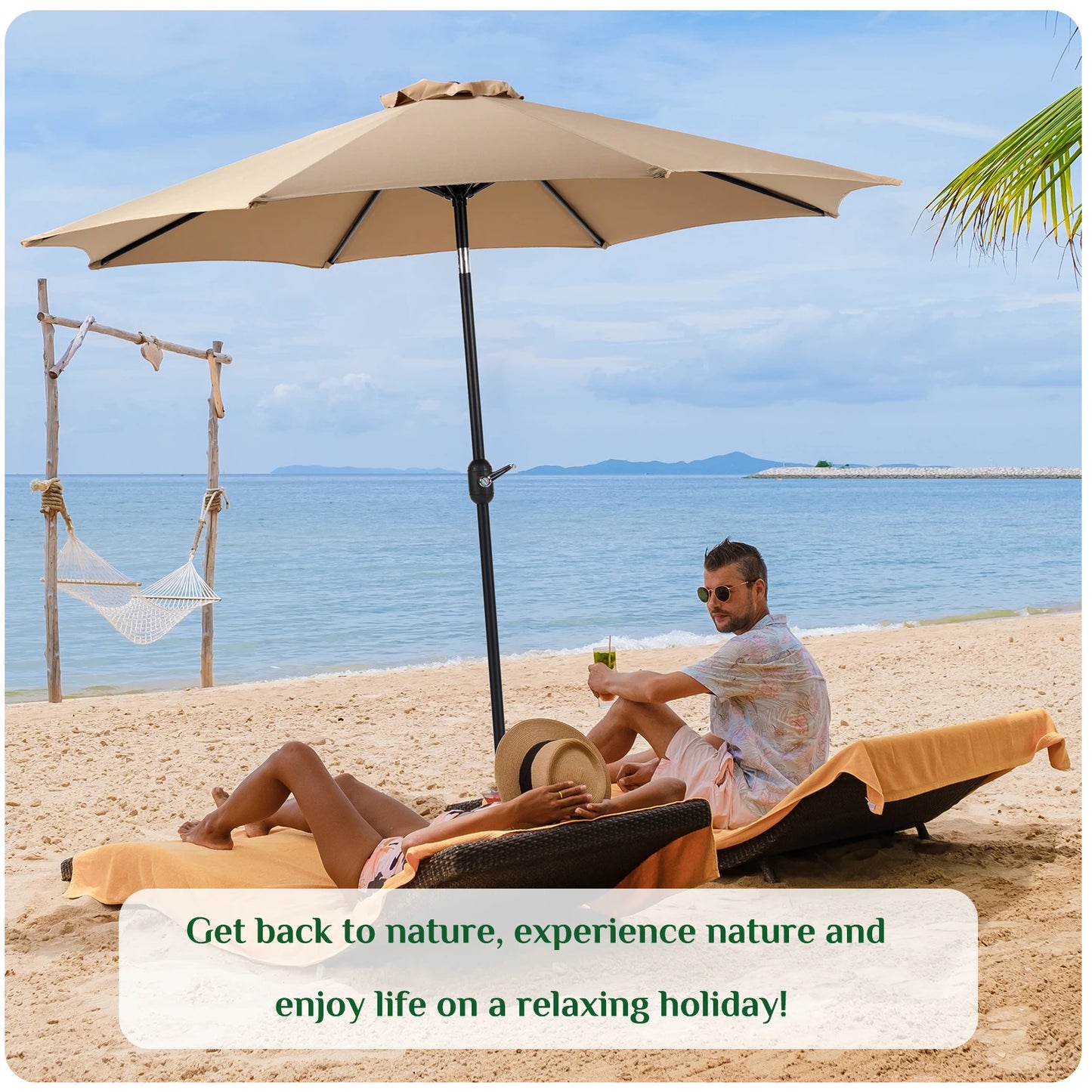 Ljustra Outdoor Patio Umbrella UV Protection Garden Umbrella for Pool