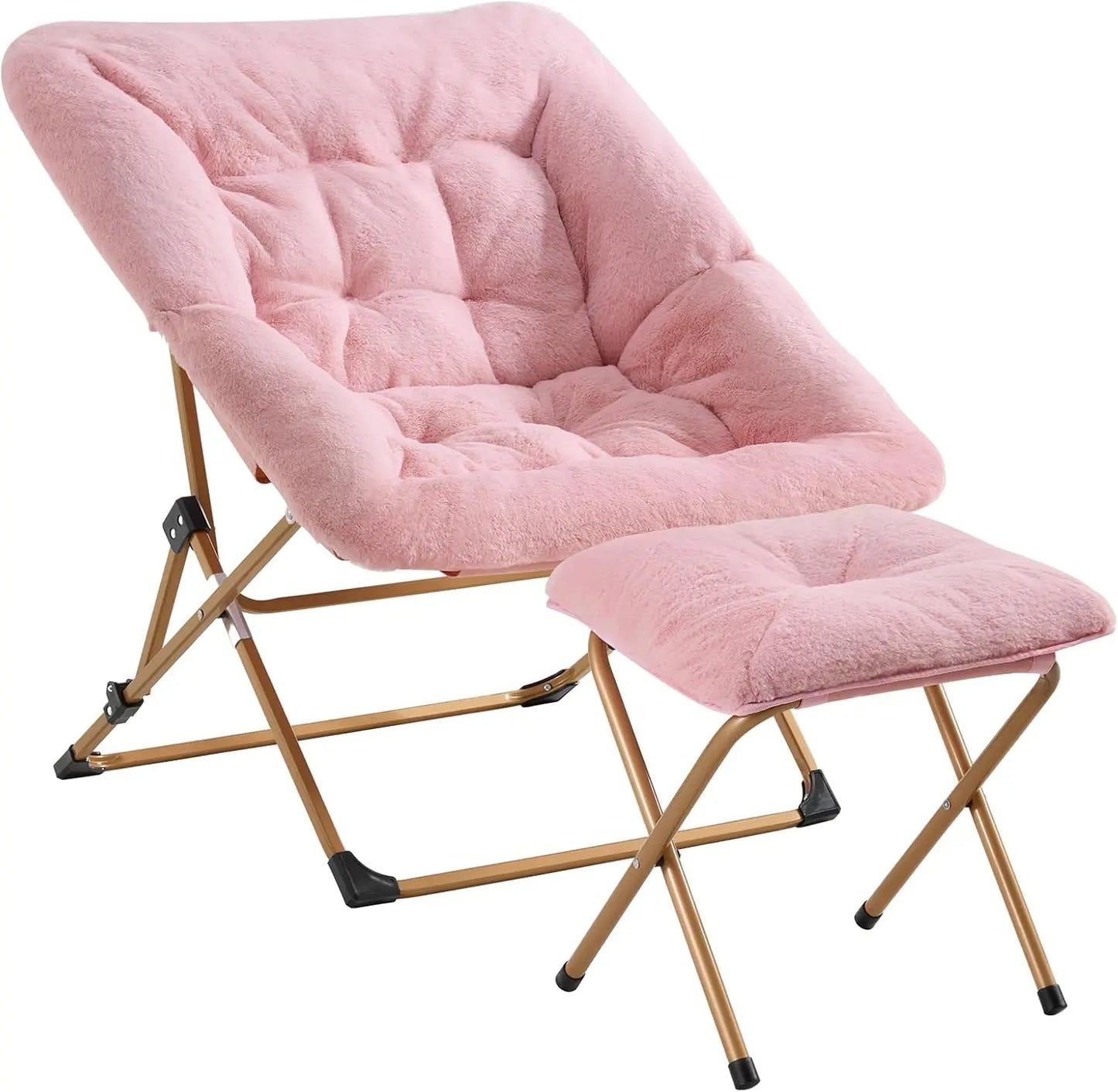 Comfy Faux Fur Folding Lounge Chair for Bedroom Living Room Dorms