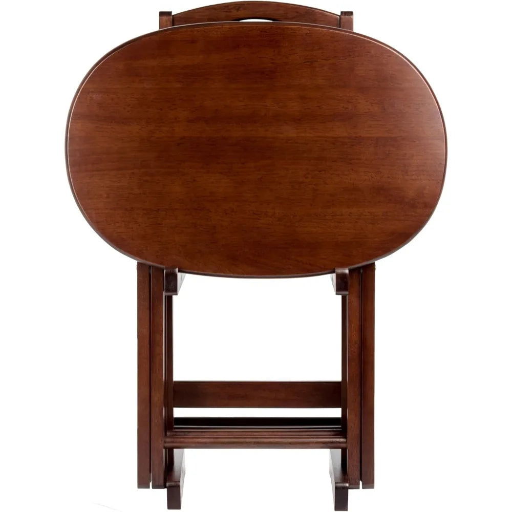 Ljustra Nathan Snack Table Set of 4 Oval Nesting Side Tables Living Room