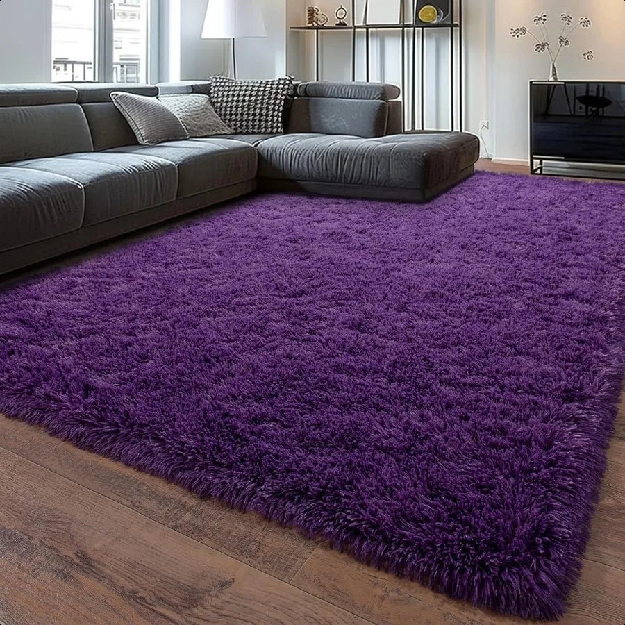 Soft Shag Rugs Bedroom 4x6 Fluffy Shaggy Living Room Carpet Modern Plush