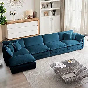 Modular Sectional Sofa 146.5 Inch L Shaped Couch 4-Seater Living Room