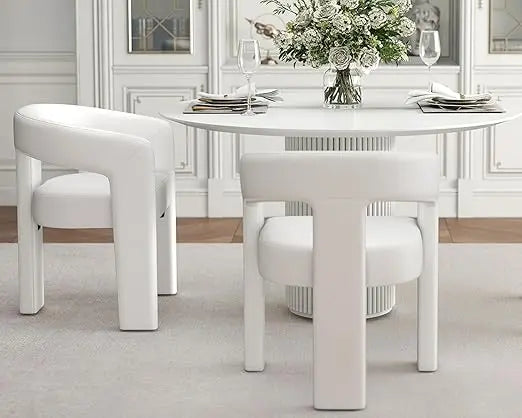 Swivel Barrel Dining Chairs Set of 2 Mid Century Modern Accent Armchairs