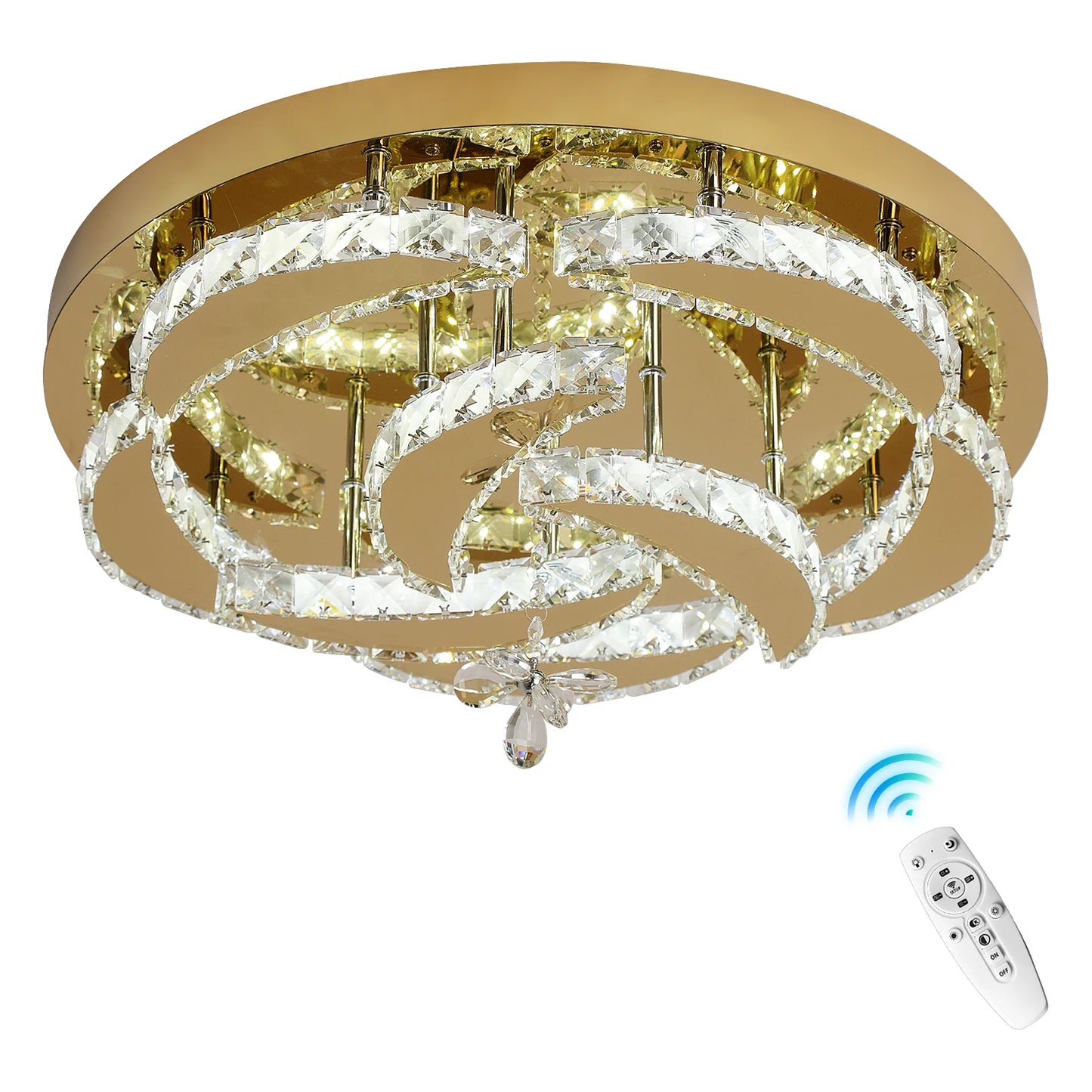 Modern Crystal Drop Chandelier LED Ceiling Light Home Decor
