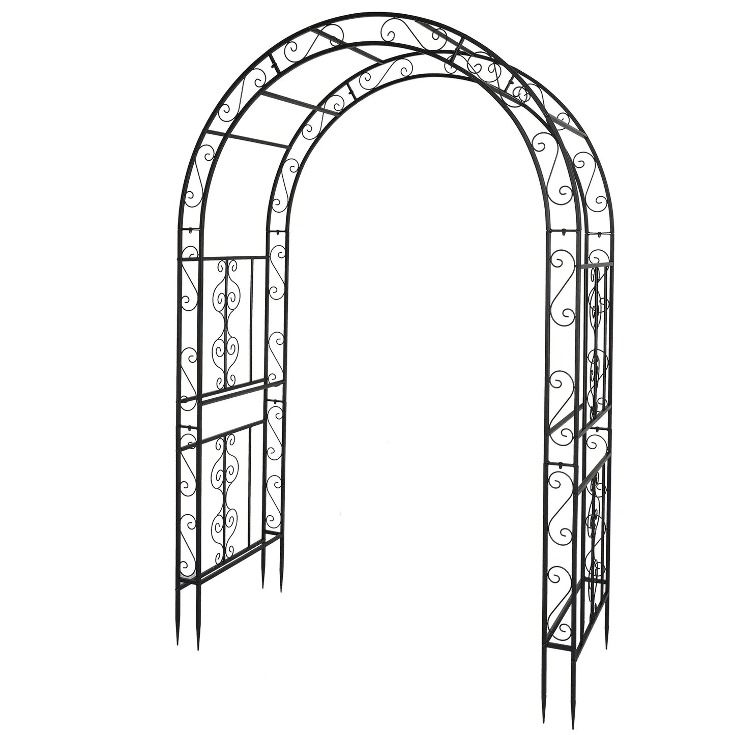 Double Layer Iron Art Arch Garden Trellis Pergola for Climbing Plants