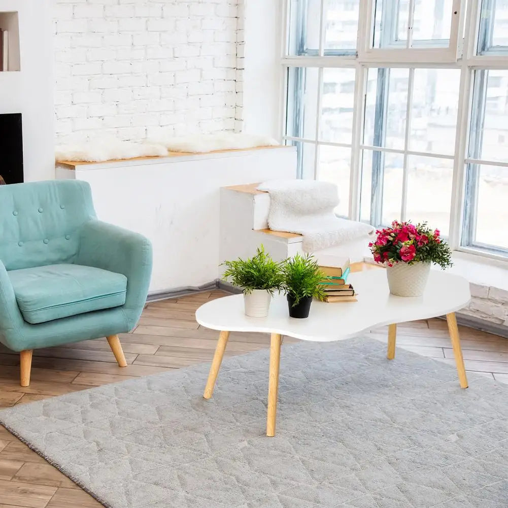 Small Space Mid Century Modern Cloud Shape Coffee Table for Living Room