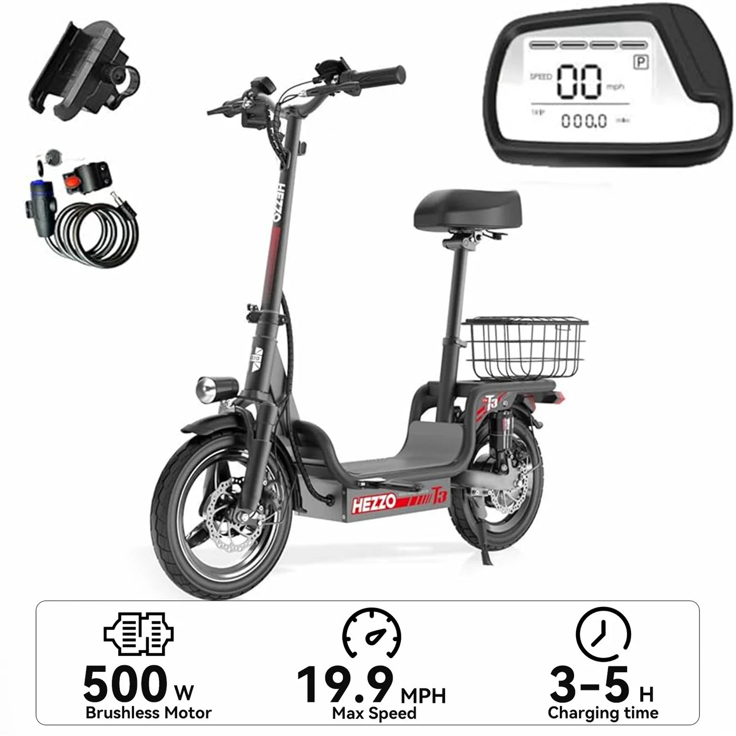 Ljustra 500W Electric Bicycle Dual Disc Brake Urban Commuter 60km Range