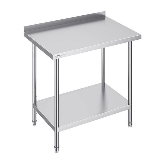 SucceBuy Stainless Steel Work Table Heavy Duty Adjustable Kitchen Table