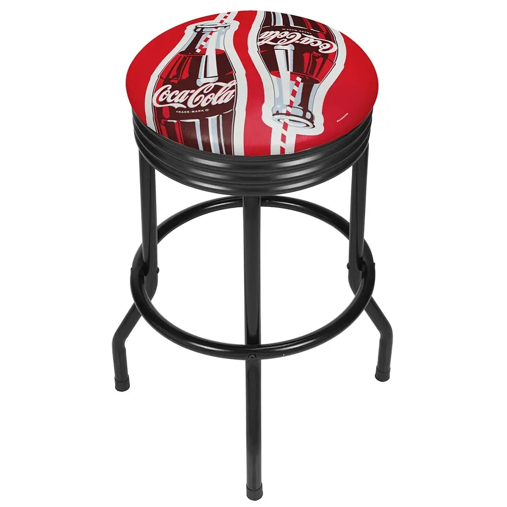 Bla Ribbed Bar Stool Twin Bottles With Straw Bottle Art Swivel