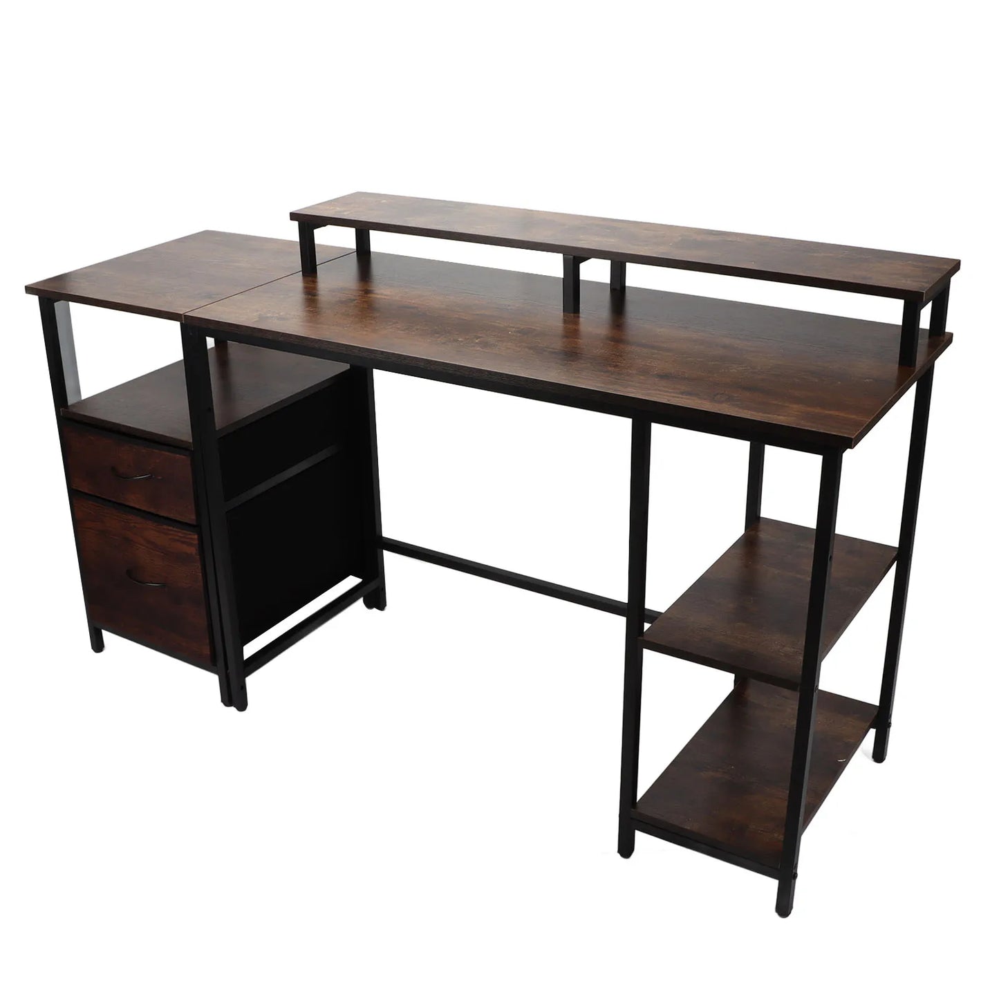 Ljustra Computer Desk with Raised Shelf Sturdy Vintage Home Office Desk