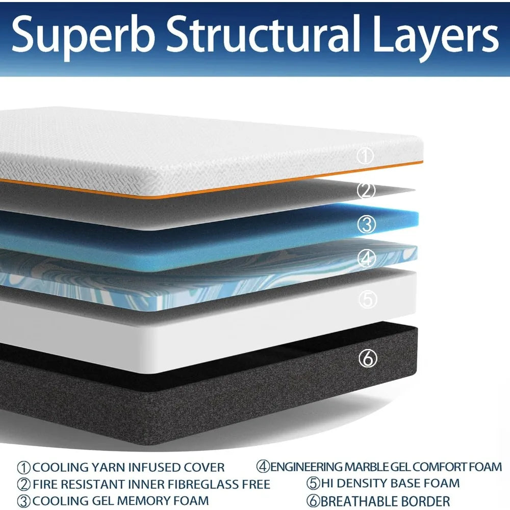 Ljustra 10 Inch Full Memory Foam Mattress Medium Firm Cooling Comfort