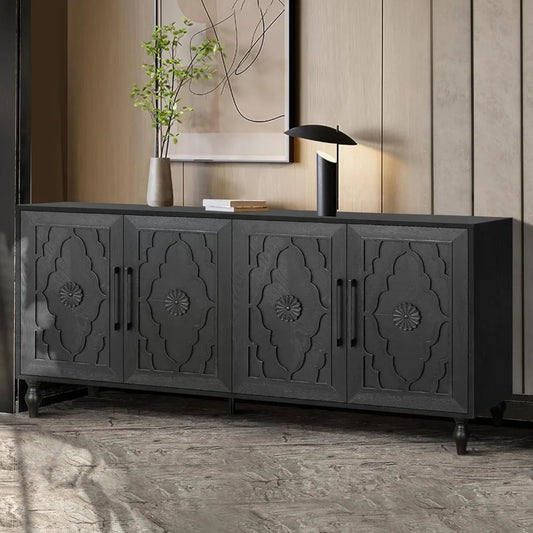 Sideboard Buffet Cabinet Accent Storage Console Table with 4 Doors