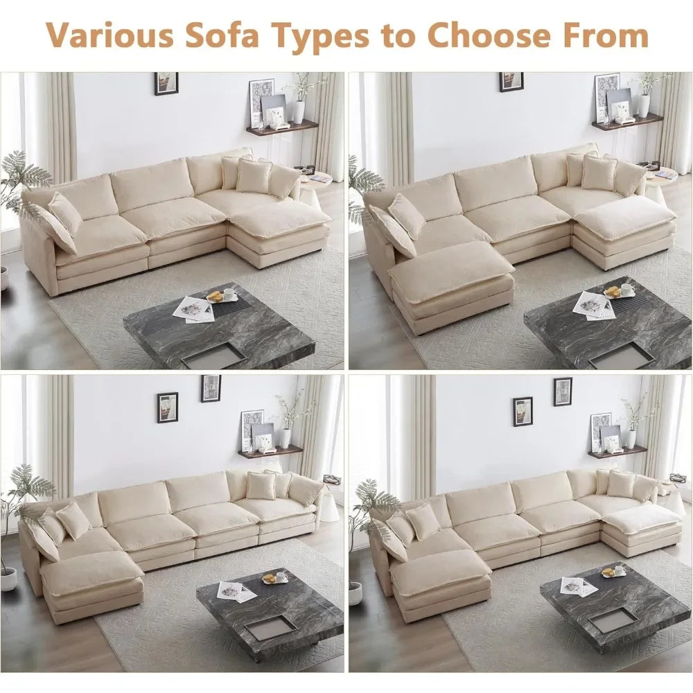 Ljustra Modular Sectional Sofa L-Shaped Couch 3-Seater with Ottoman