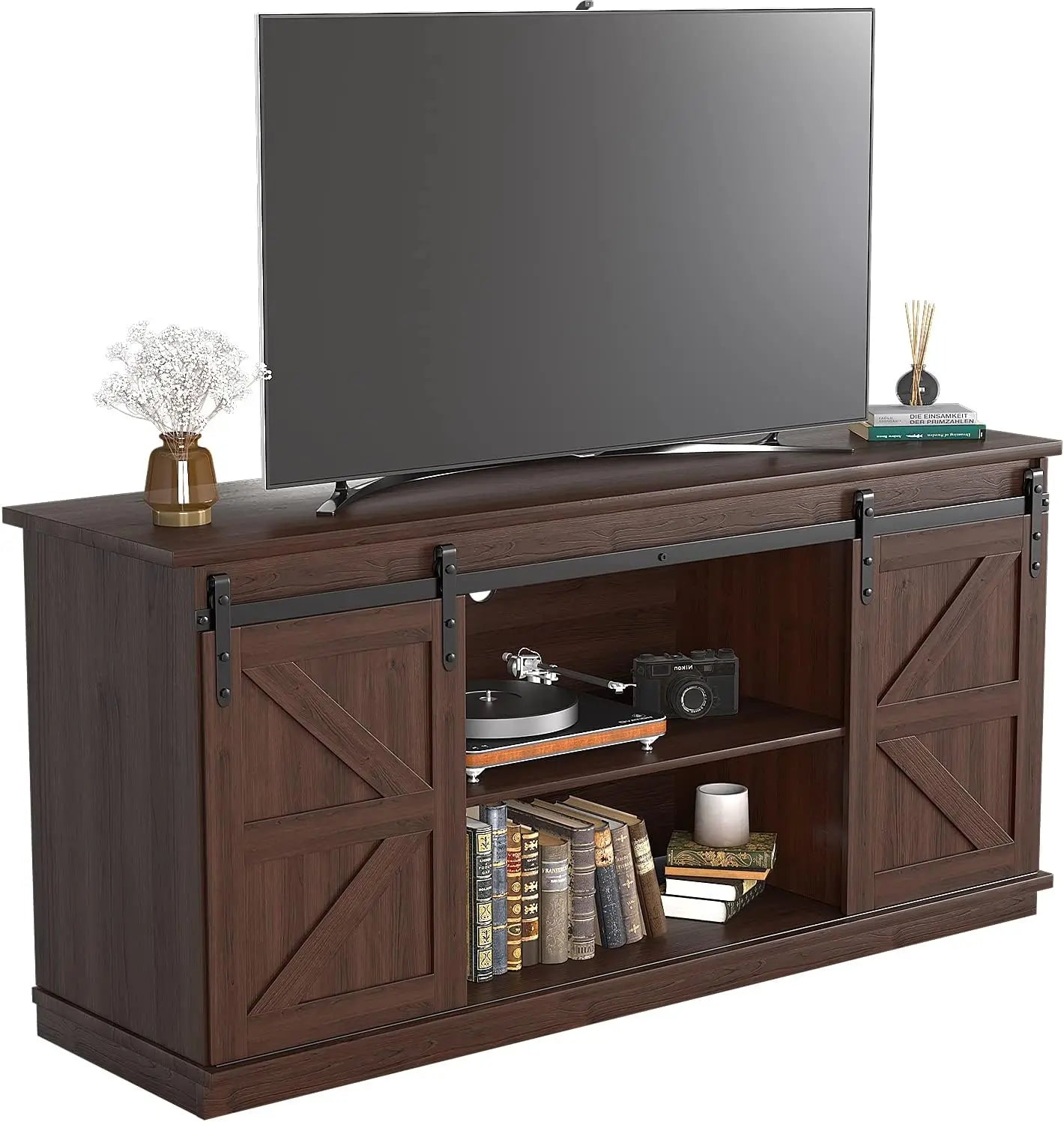 TV Stand for 65 Inch TV Mid-Century Modern Entertainment Center Storage