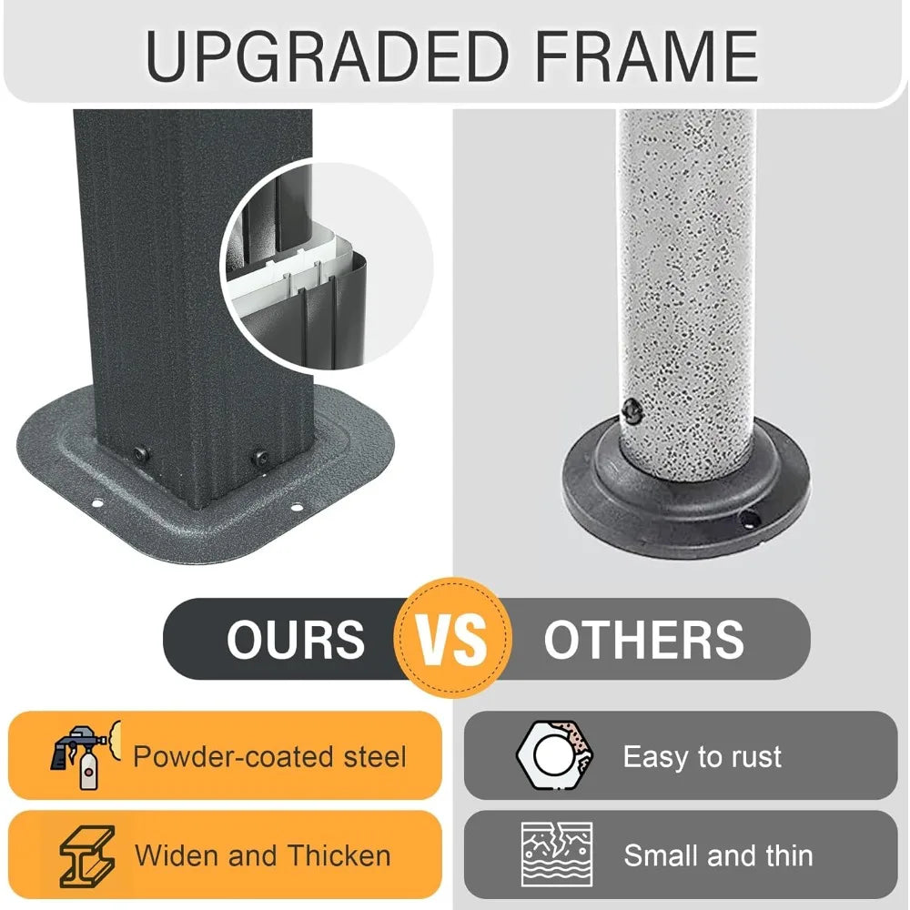 Domi 6.5x12FT Hardtop Grill Gazebo Outdoor BBQ Shelter with Shelves