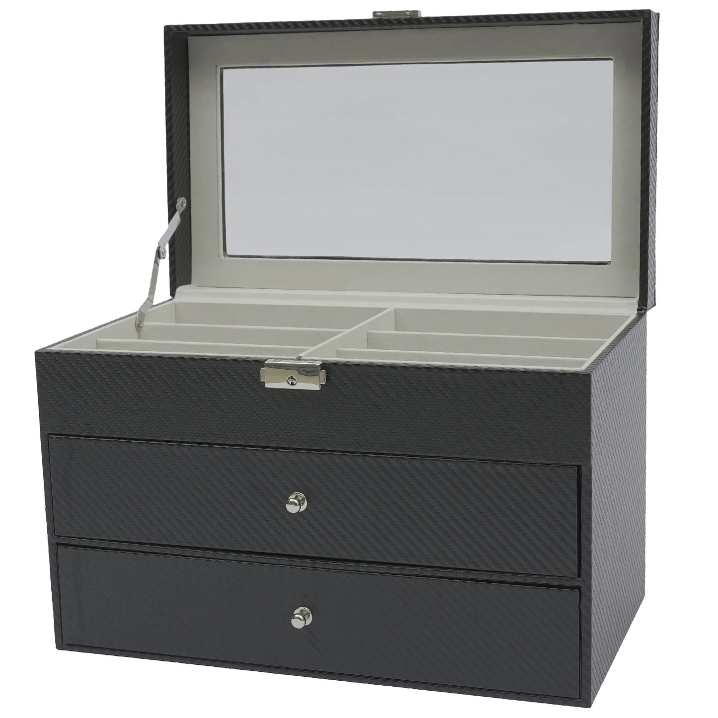 18-Grid Carbon Fiber Eyeglass Case Modern Sunglasses Storage Box