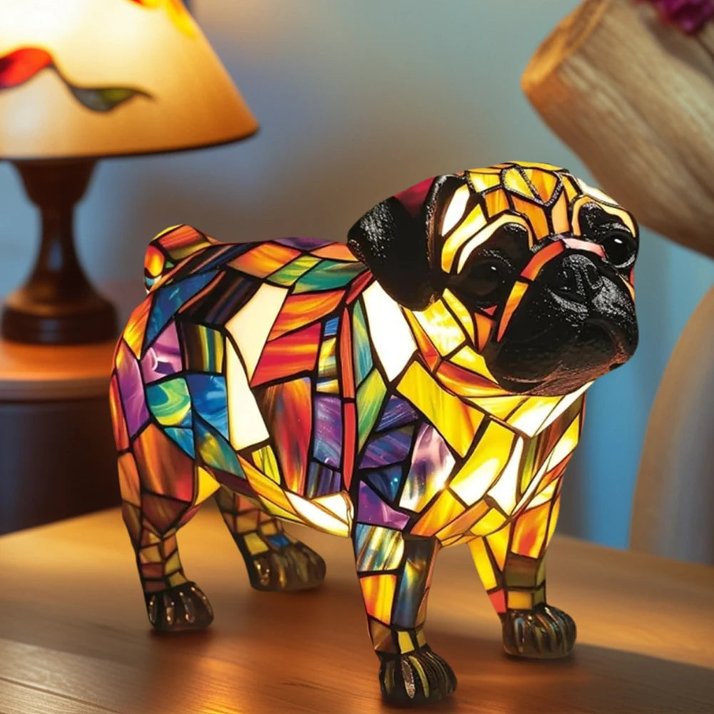 Resin Dog Series Night Light Cute Pet Dog Themed LED Table Lamp