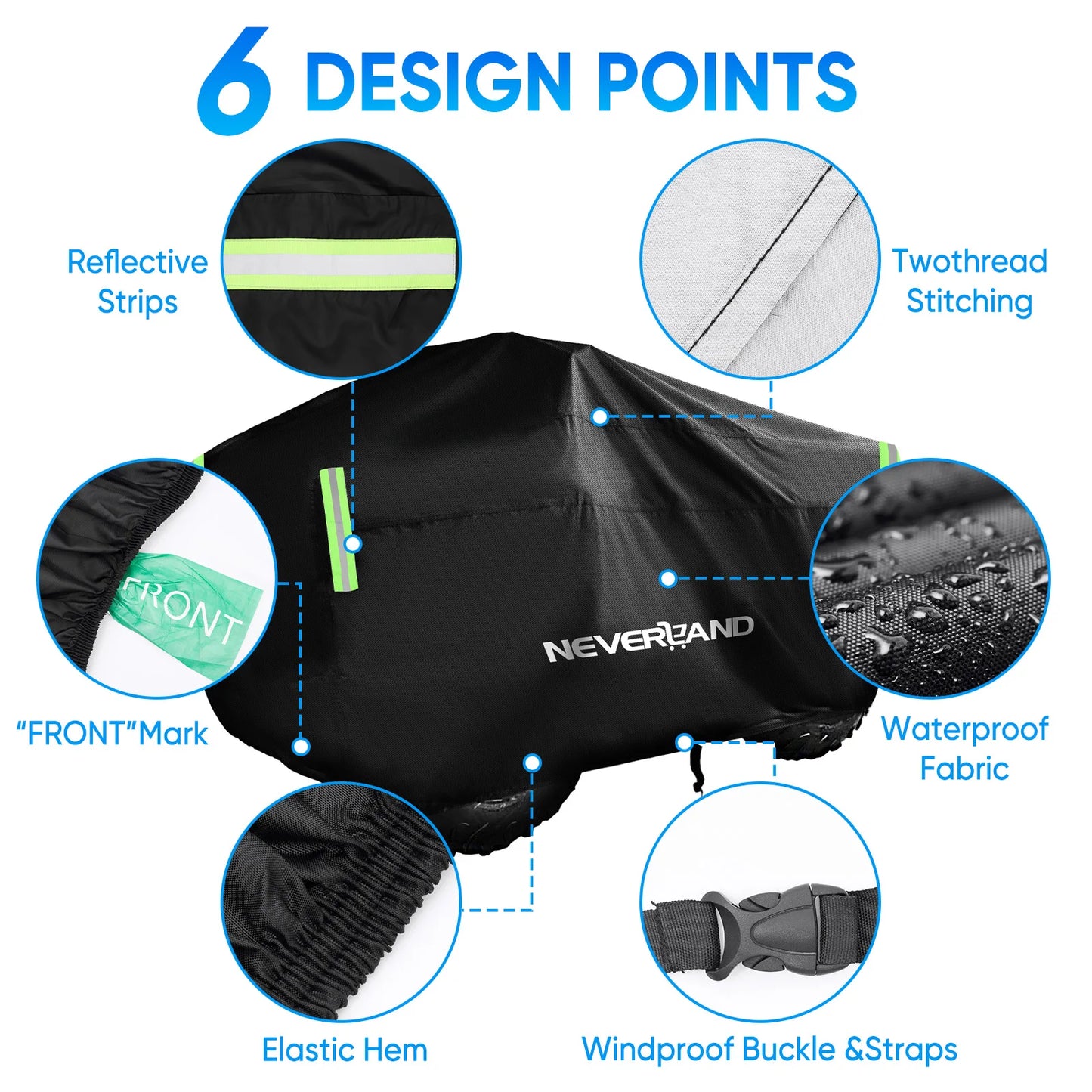 210D Universal Motorcycle Cover Waterproof UV Dust Rain Snow Proof