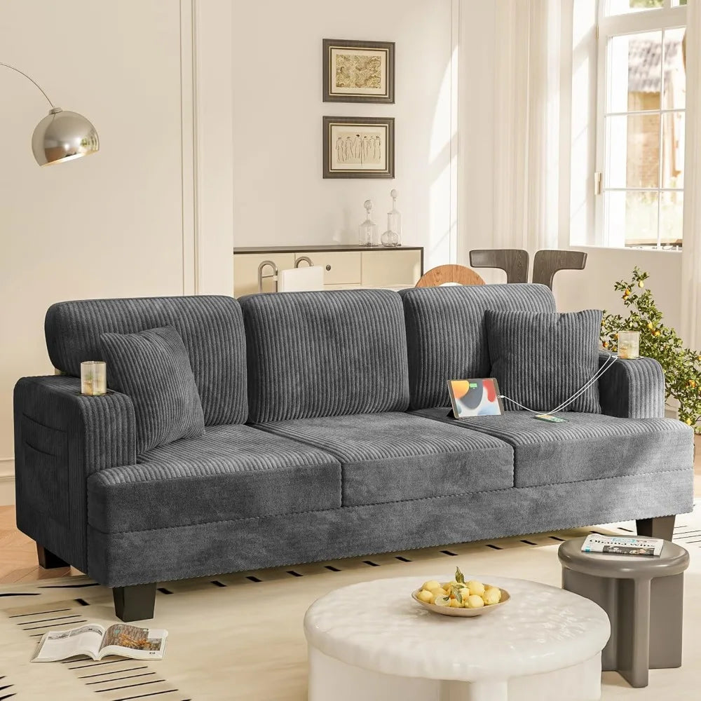 Ljustra 83 Inch Comfy Sofa Couch with USB Type-C Port 3 Seater