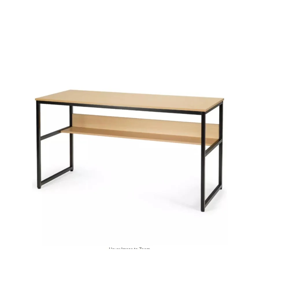 Ljustra 55 Inch Rectangle Wood Computer Desk with Bookshelf and Drawers
