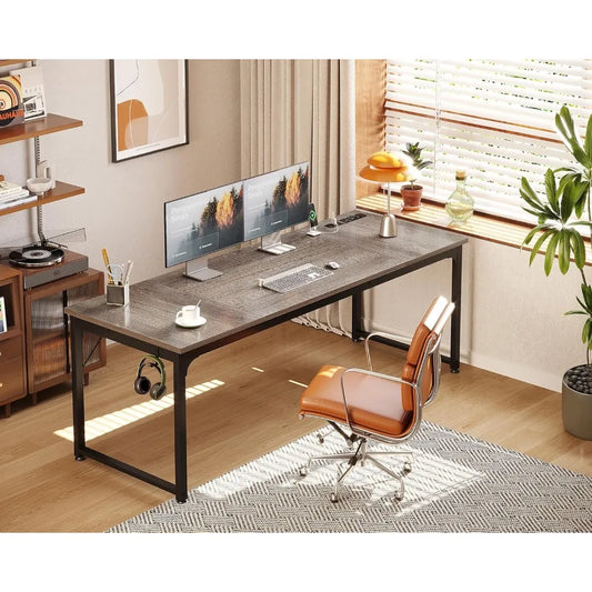 Large Computer Desk with USB Ports Home Office Study Writing Desk