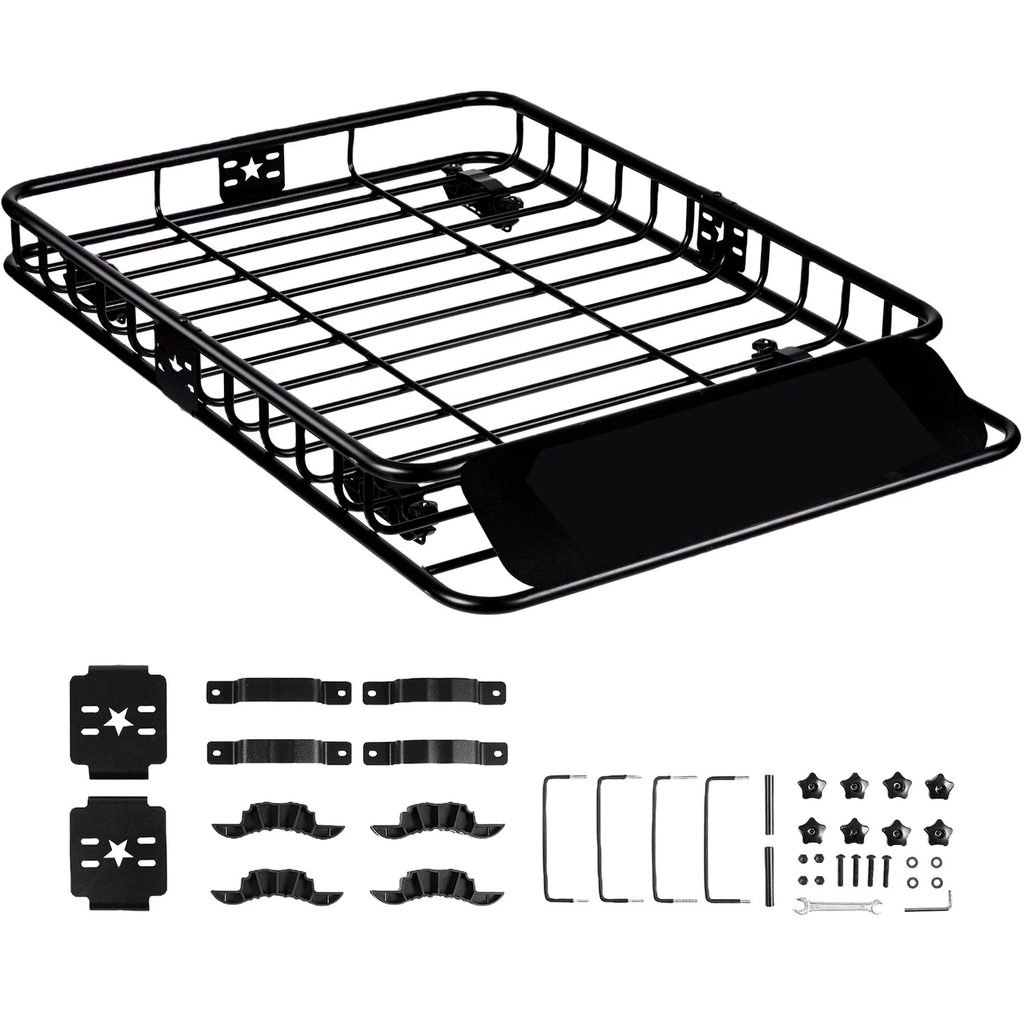 Ljustra Heavy-Duty Roof Rack Cargo Basket 200LBS Capacity SUV Truck