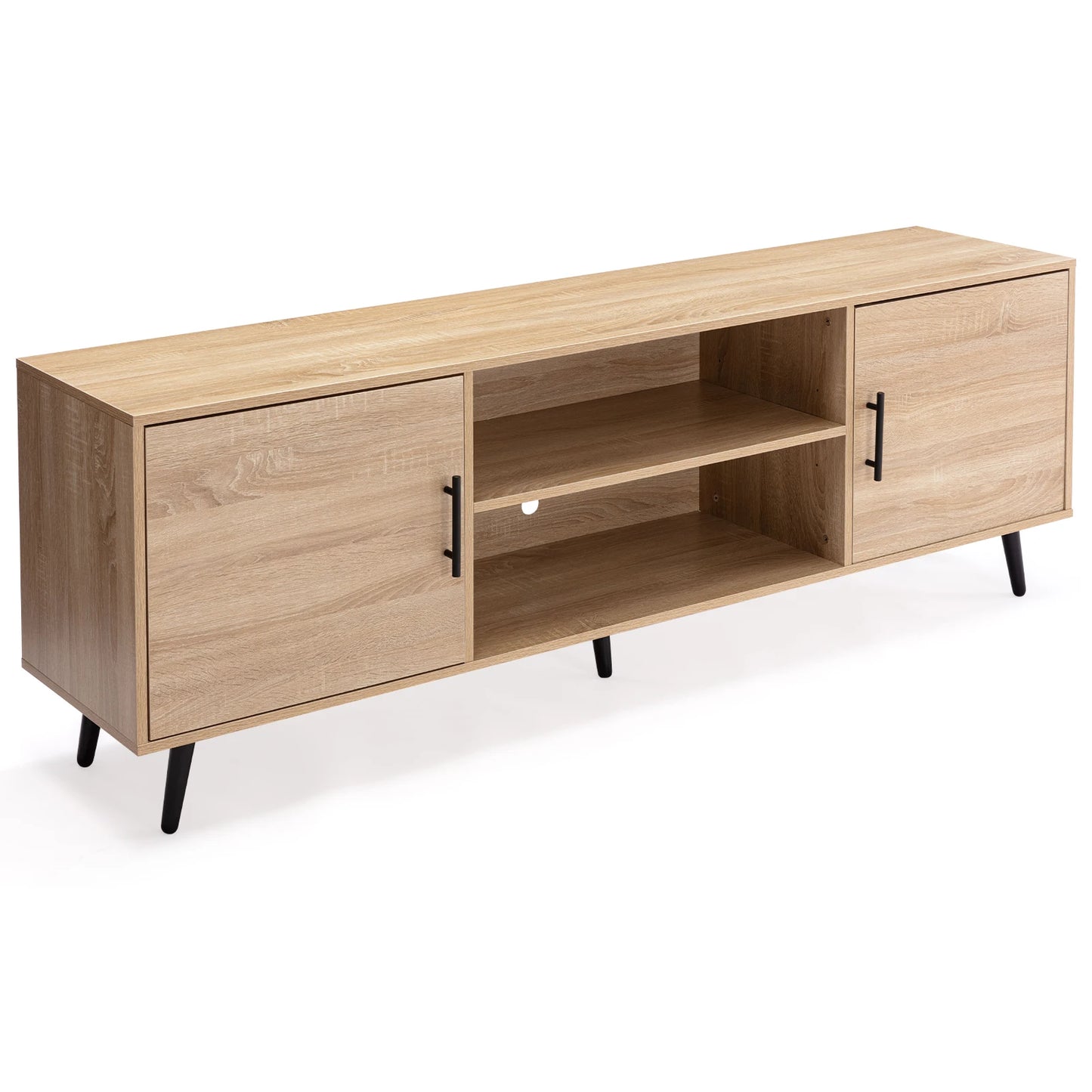 Modern TV Stand Wood Cabinet Entertainment Center Living Room Storage