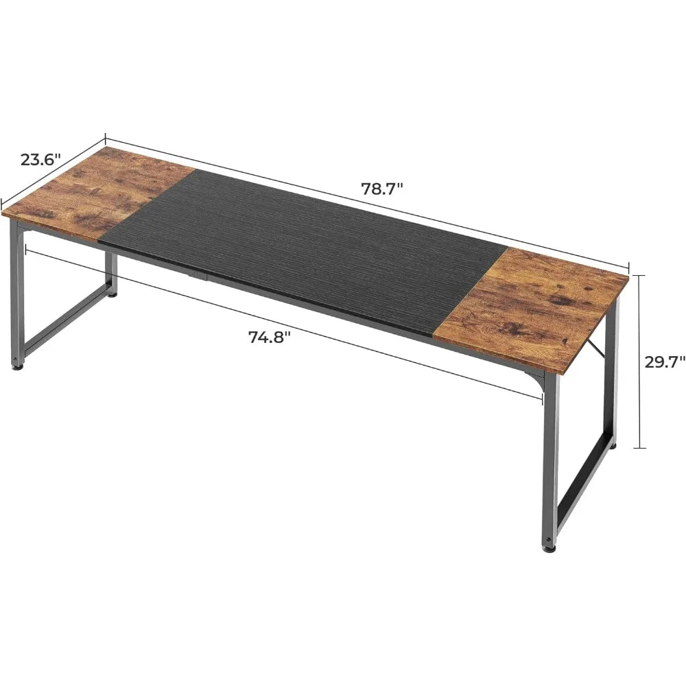 78.7 Inch Office Computer Desk with Storage Modern Writing Workstation