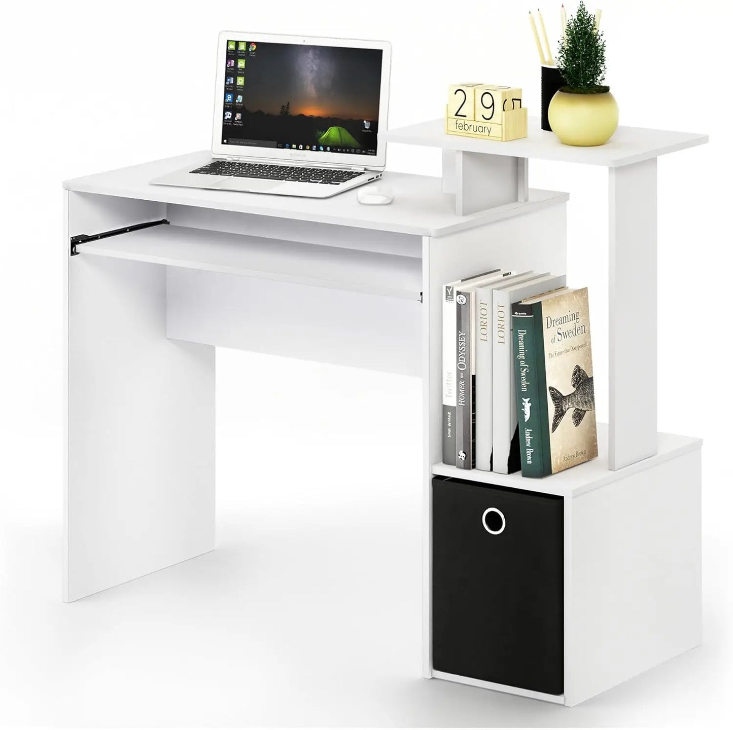 Multipurpose Home Office Computer Writing Desk Compact Storage Solution