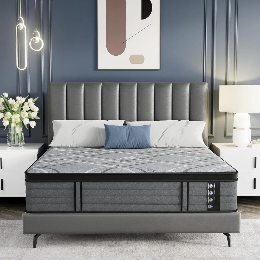 Ljustra 15 Inch Heavy-Duty Hybrid Mattress Cooling Gel Foam Pocket Spring