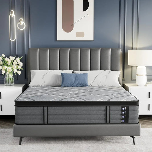 Ljustra 15 Inch Heavy-Duty Hybrid Mattress Cooling Gel Foam Pocket Spring