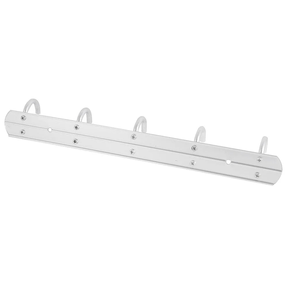Aluminium Wall Mounted Coat Hanger Rack 5 Hooks Easy Installation