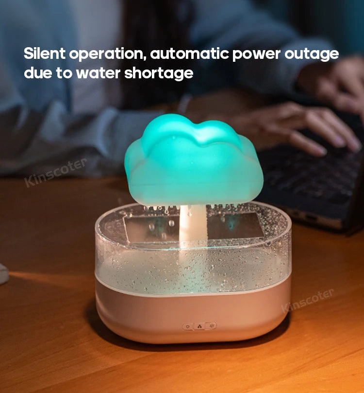 Cloud Air Humidifier Aroma Diffuser Ultrasonic Mist Night Light Rain Sound