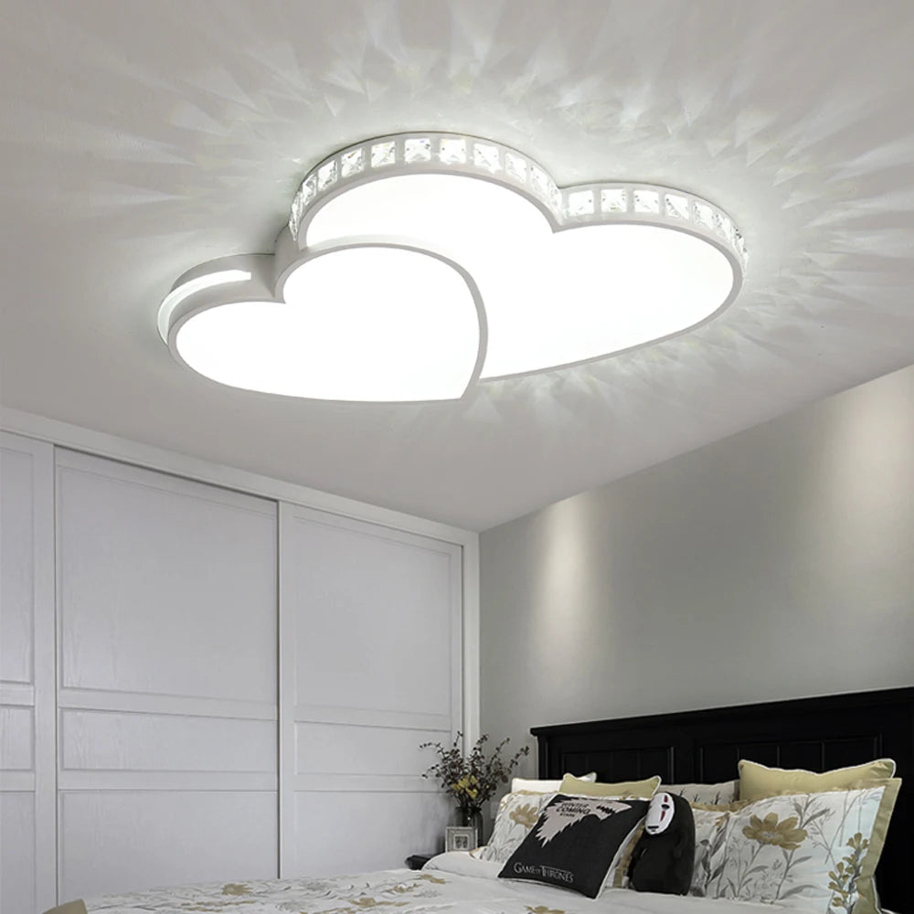 Modern Heart Shaped LED Ceiling Light for Kids Bedroom Living Room