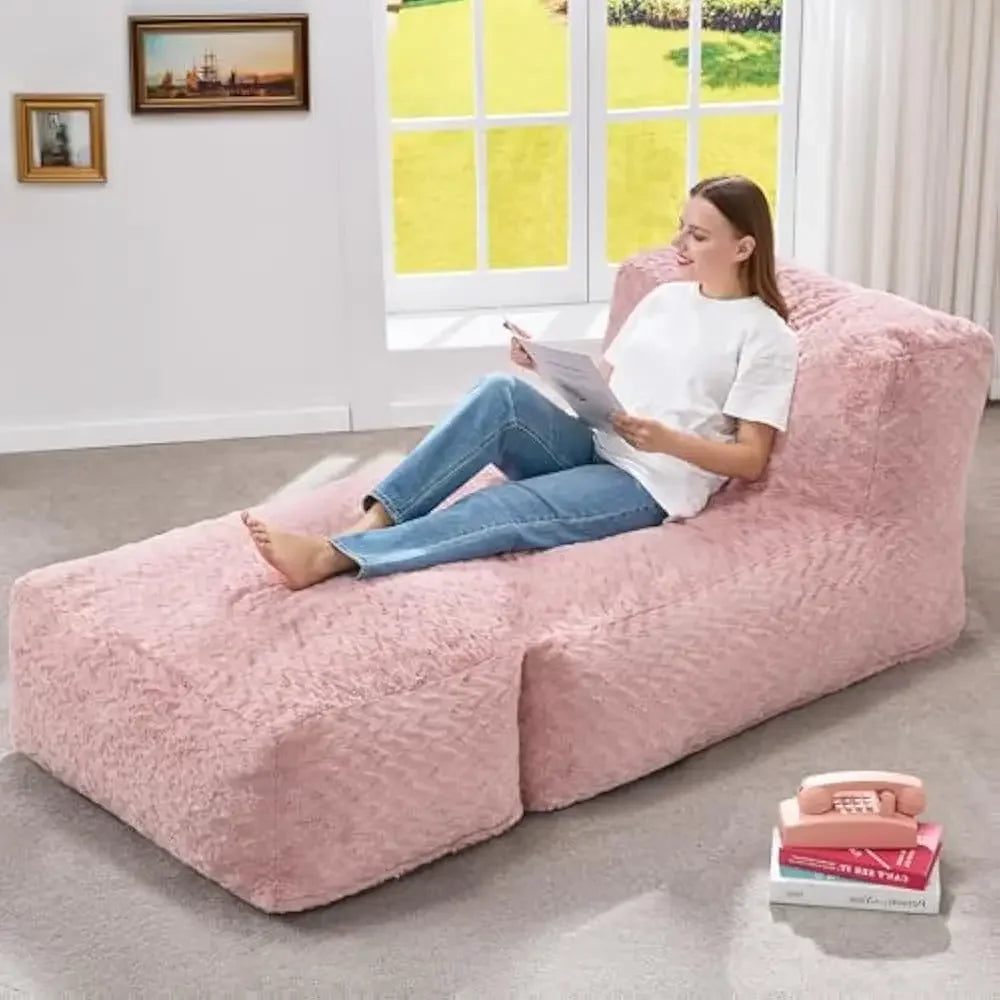 Ljustra Big Bean Bag Lounger Chair Sofa Memory Foam for Adults