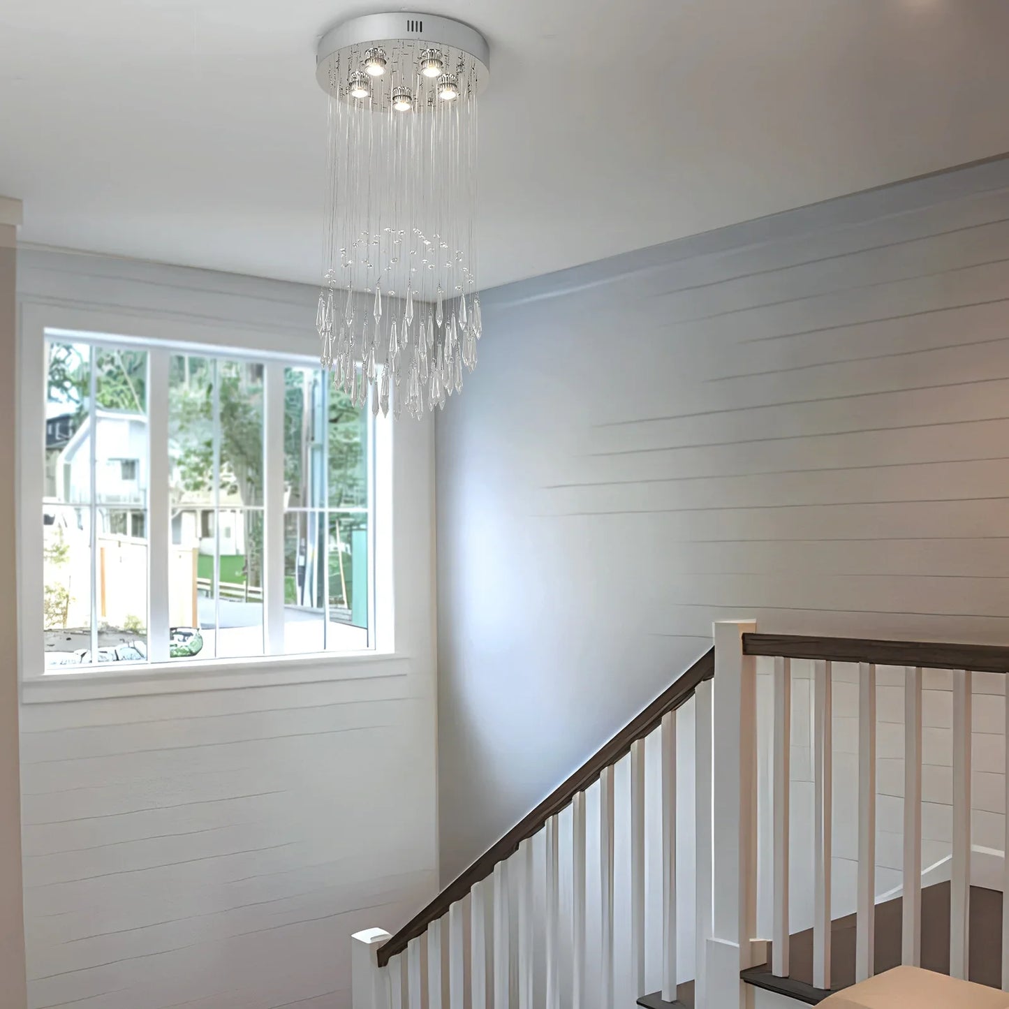 Raindrop LED Crystal Pendant Light Modern Chandelier Ceiling Lamp