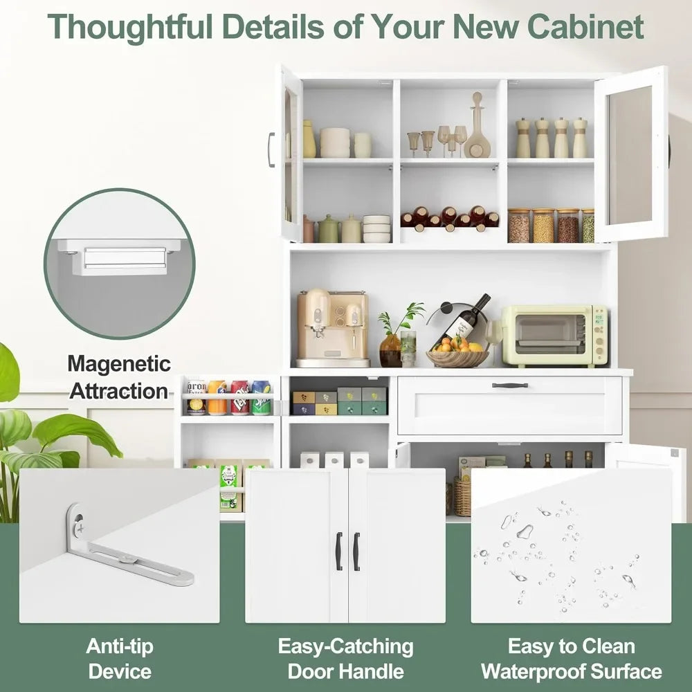 Freestanding Buffet Cabinet Microwave Stand Kitchen Hutch Storage Rack