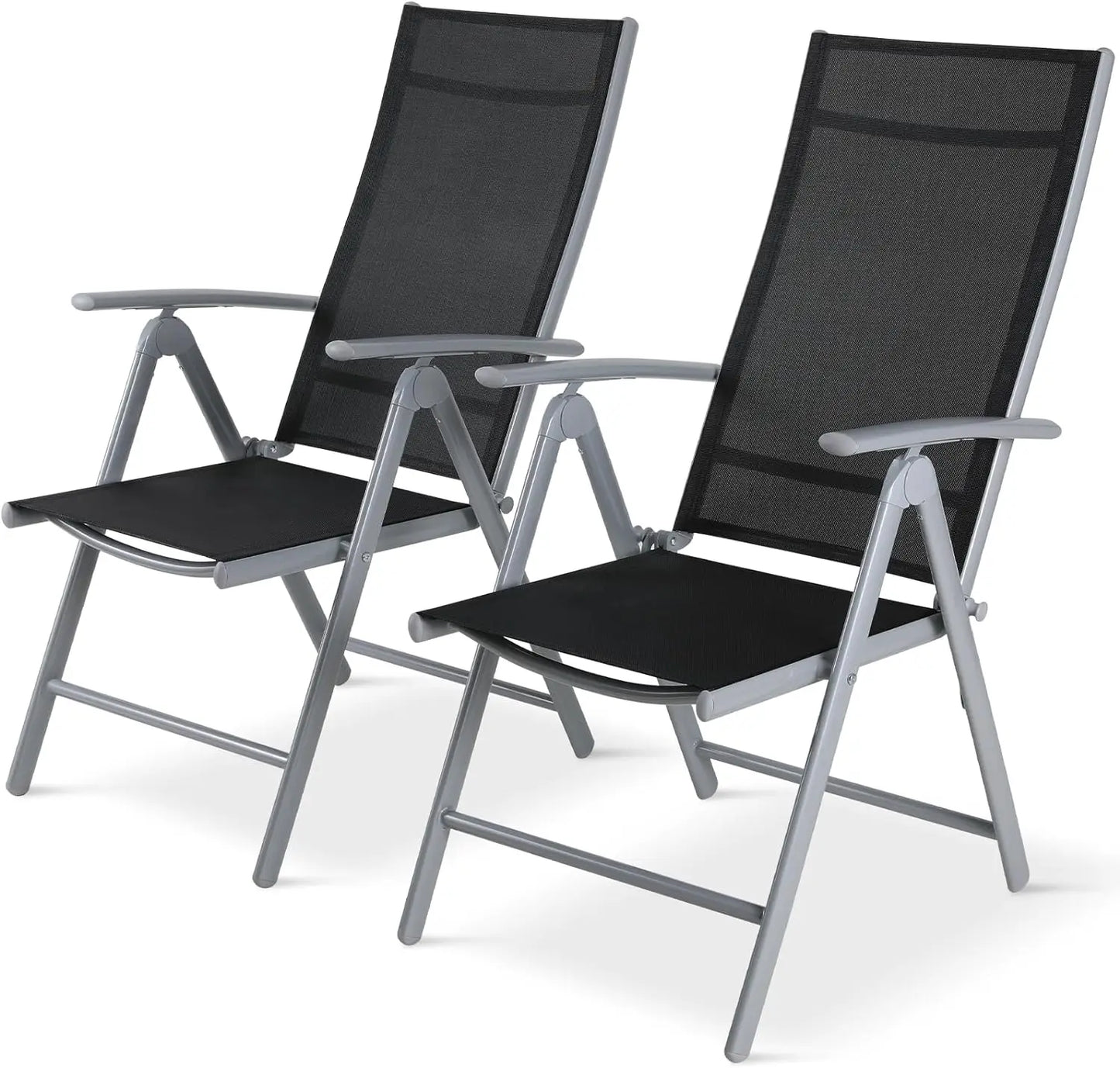2PCS Adjustable Foldable Lounge Chairs Outdoor Lightweight Aluminum