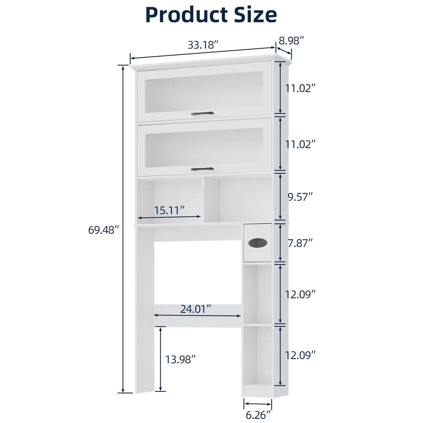 Vabches Over the Toilet Storage Cabinet Bathroom Organizer Wooden Rack