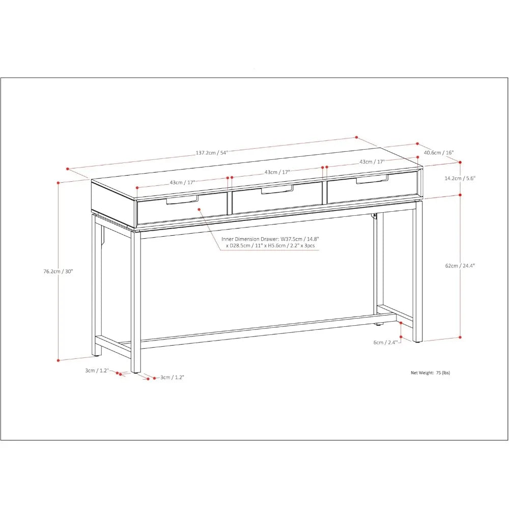 Banting Console Table Mid Century Modern Solid Hardwood Entryway Table