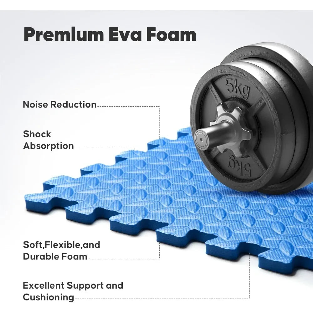 24x24 Interlocking Foam Exercise Mat Home Gym Puzzle Tiles Set of 16